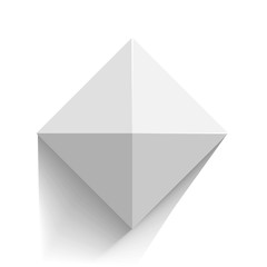 White pyramid with shadow. Vector illustration.
