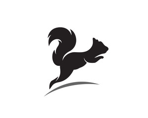 black jumping furry squirrel logo design inspiration