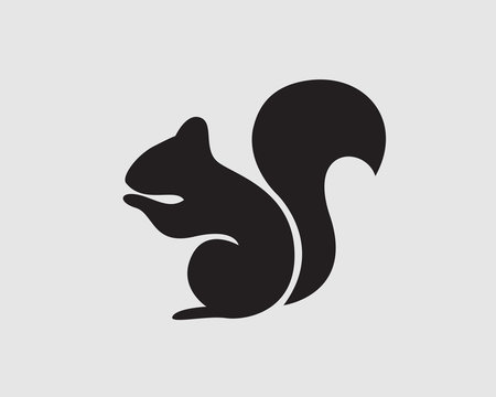 Very simple black stand squirrel logo design inspiration