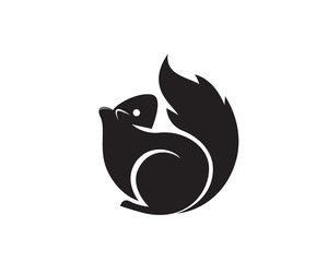 black Circle squirrel art logo design inspiration © ShiipArts