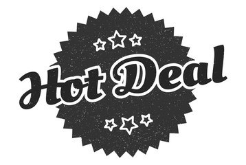 Fototapeta premium hot deal sign. hot deal round vintage retro label. hot deal