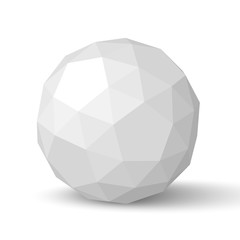 White polyhedron with shadow. Vector illustration. - obrazy, fototapety, plakaty