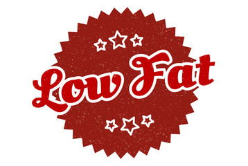 low fat sign. low fat round vintage retro label. low fat