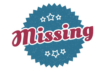 missing sign. missing round vintage retro label. missing