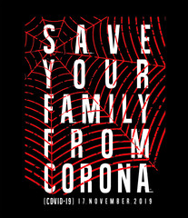 typography corona for print t shirt 