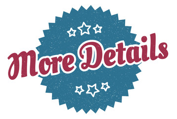 more details sign. more details round vintage retro label. more details