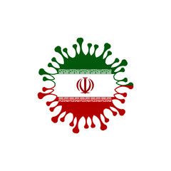Coronavirus or Covid-19 in iran flag style