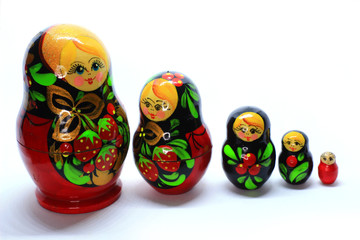 a photo of a babushka, a wooden statue from Russia which can be installed inside the statue itself