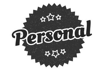 personal sign. personal round vintage retro label. personal