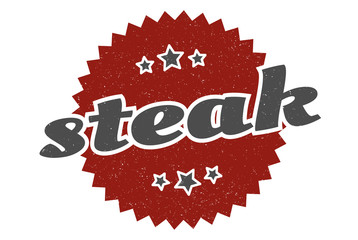 steak sign. steak round vintage retro label. steak