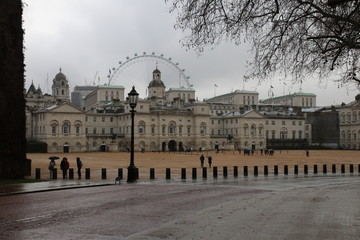 Obraz premium London Horse Parade Platz bei Regenwetter
