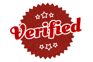 verified sign. verified round vintage retro label. verified