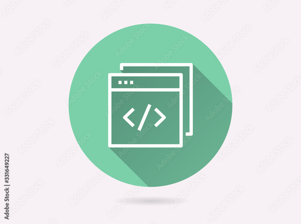 Poster programming icon for graphic and web design.