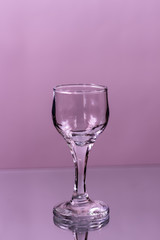 glass on black background