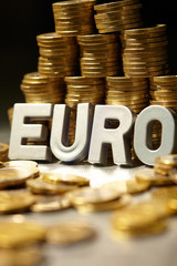 euro coins on the table