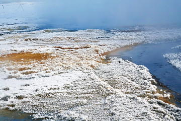 Iceland. Volcanic landscape in wintertime 
