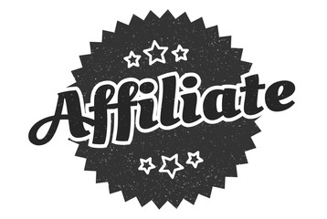 affiliate sign. affiliate round vintage retro label. affiliate