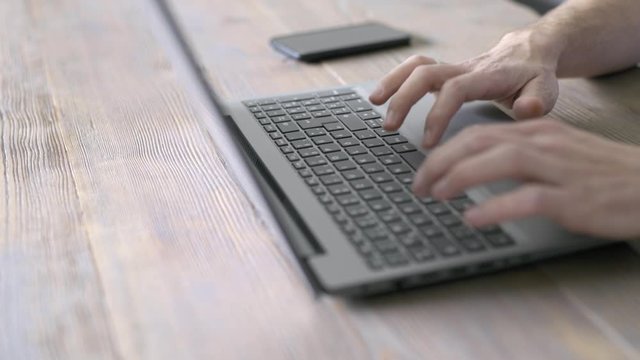 Typing on keyboard