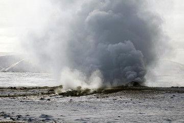Fototapeta na wymiar Iceland. Volcanic landscape in wintertime 