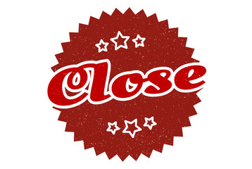 close sign. close round vintage retro label. close