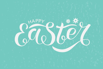 Illustration of Happy Easter text for greeting card, invitation, flyer, poster.