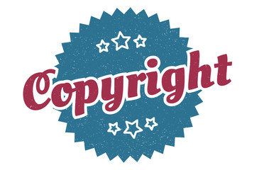 copyright sign. copyright round vintage retro label. copyright