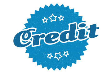 credit sign. credit round vintage retro label. credit