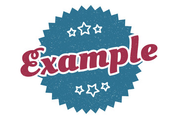 example sign. example round vintage retro label. example