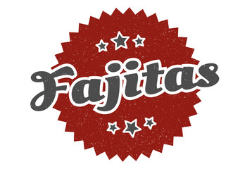 fajitas sign. fajitas round vintage retro label. fajitas