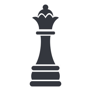 Vector Single Black Chess Queen.