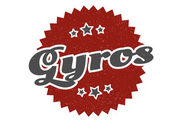 gyros sign. gyros round vintage retro label. gyros