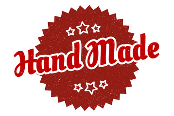 hand made sign. hand made round vintage retro label. hand made
