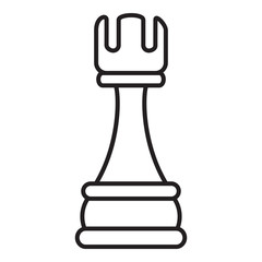 Vector Outline Chess Rook Icon