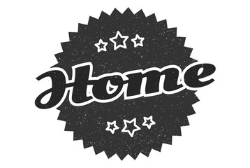 home sign. home round vintage retro label. home