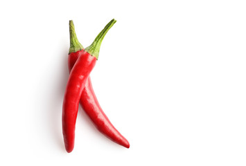 Red chili pepper isolated on white background