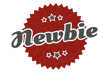 newbie sign. newbie round vintage retro label. newbie