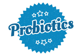 probiotics sign. probiotics round vintage retro label. probiotics