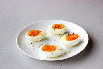 Boiled eggs on a plate