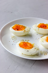 Boiled eggs on a plate
