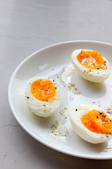Boiled eggs on a plate