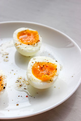 Boiled eggs on a plate