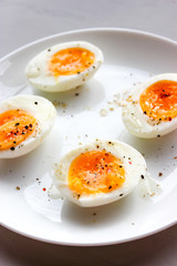 Boiled eggs on a plate