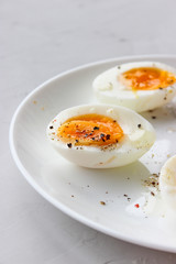 Boiled eggs on a plate
