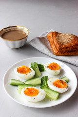 Boiled eggs on a plate