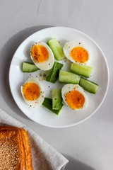 Boiled eggs on a plate