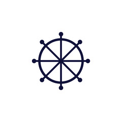 navigation whell icon design vector on white backround