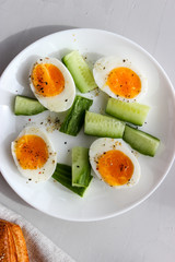 Boiled eggs on a plate