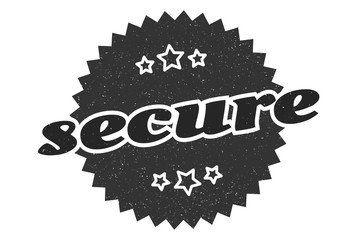 secure sign. secure round vintage retro label. secure