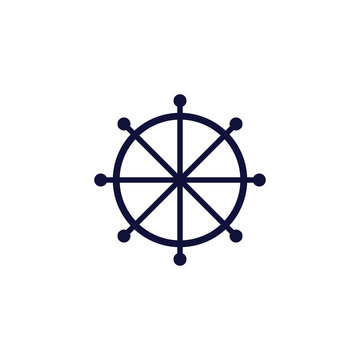 navigation whell icon design vector on white backround