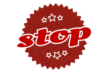 stop sign. stop round vintage retro label. stop